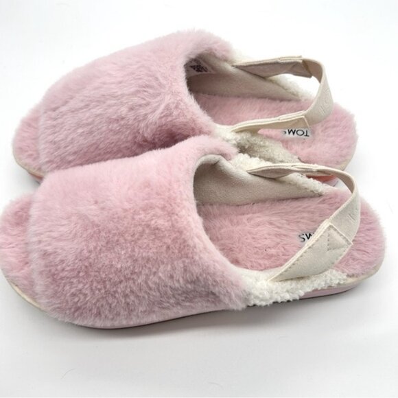 Tom’s pink furry Sofia slip on shoes. Size 8 - Picture 3 of 6
